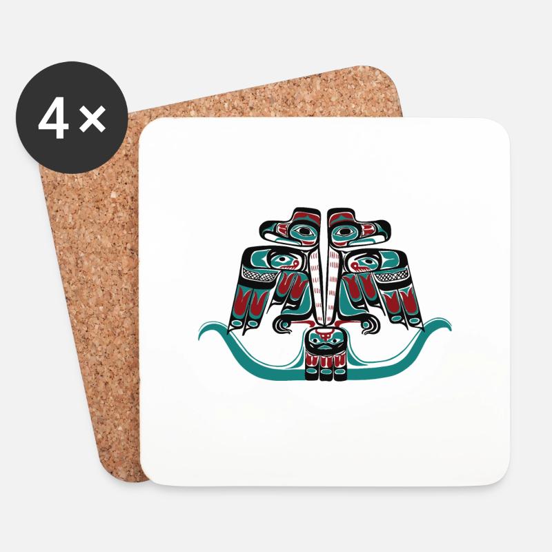 Haida Tlingit Indianer Donnervogel - Untersetzer (4er-Set) - Weiß