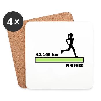 42.195 km finished - Coasters (set of 4) - white - Front