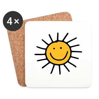 Sonne - Untersetzer (4er-Set) - Weiß - Vorne