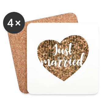 just married heart glam - Coasters (set of 4) - white - Front