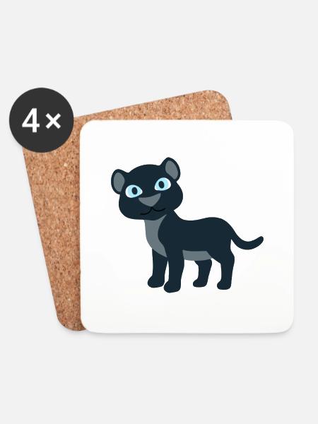 Panther - Untersetzer (4er-Set) - Weiß