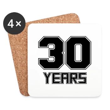 30 ans - Dessous de verre (lot de 4) - blanc - Devant