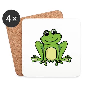 grenouille - Dessous de verre (lot de 4) - blanc - Devant