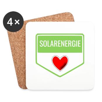 I Love Photovoltaik Solarenergie Sun Power - Untersetzer (4er-Set) - Weiß - Vorne