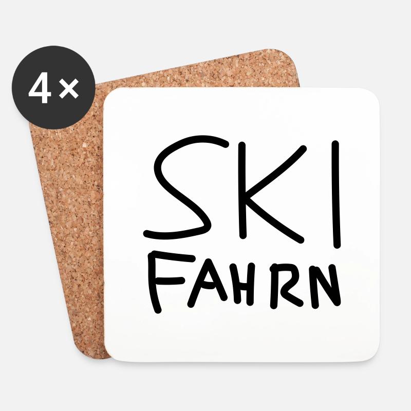 Ski fahrn - Untersetzer (4er-Set) - Weiß