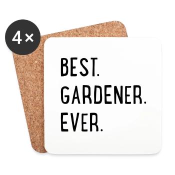 Meilleur jardinier - Dessous de verre (lot de 4) - blanc - Devant