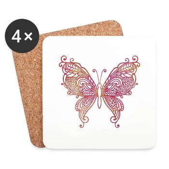 Schmetterling - Untersetzer (4er-Set) - Weiß - Vorne