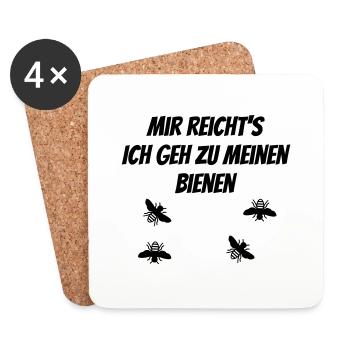 MIR REICHT´S ICH GEH ZU MEINEN BIENEN - Untersetzer (4er-Set) - Weiß - Vorne