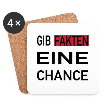 Gib Fakten eine Chance - Untersetzer (4er-Set) - Weiß - Vorne