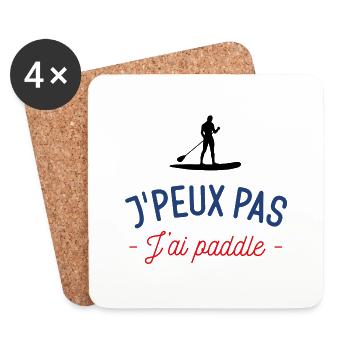 J'peux pas j'ai paddle - Dessous de verre (lot de 4) - blanc - Devant