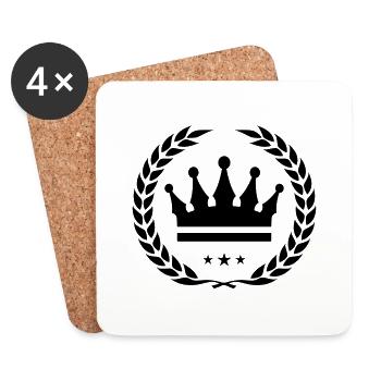 crown wreath icon - Coasters (set of 4) - white - Front