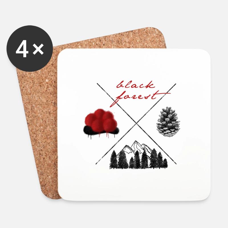 Black Forest - Schwarzwald - Untersetzer (4er-Set) - Weiß