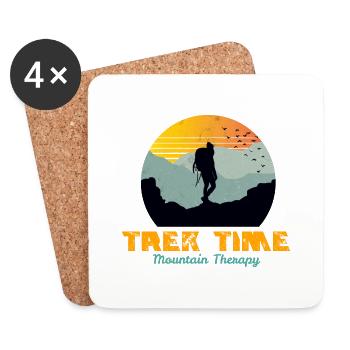 Trek Time, mountain therapy, trekking, hiking - Coasters (set of 4) - white - Front