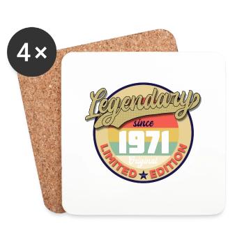 Legendary since 1971 year of birth 1971 - Coasters (set of 4) - white - Front