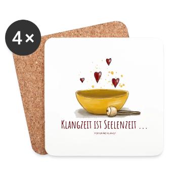 Klangschale / Klangschalen - Klangzeit - Untersetzer (4er-Set) - Weiß - Vorne