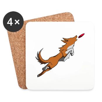 Discdog freestyle distance brown dog - Coasters (set of 4) - white - Front