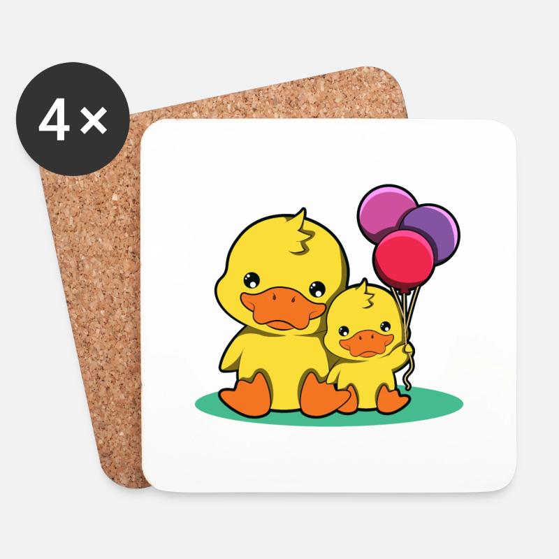 Großer Bruder - Ente - Untersetzer (4er-Set) - Weiß
