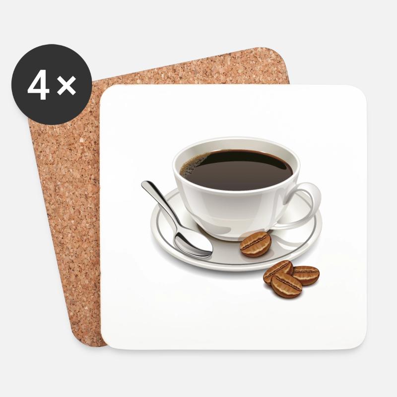 Kaffee - Untersetzer (4er-Set) - Weiß