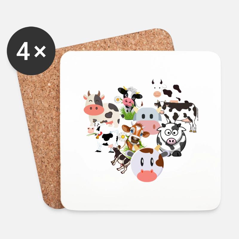 Cows - Coasters (set of 4) - white