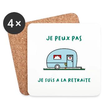 JE PEUX PAS JE SUIS A LA RETRAITE. CARAVANE - Dessous de verre (lot de 4) - blanc - Devant