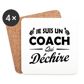 Je suis un coach qui déchire - Dessous de verre (lot de 4) - blanc - Devant