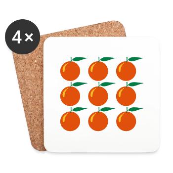 Orangen - Untersetzer (4er-Set) - Weiß - Vorne