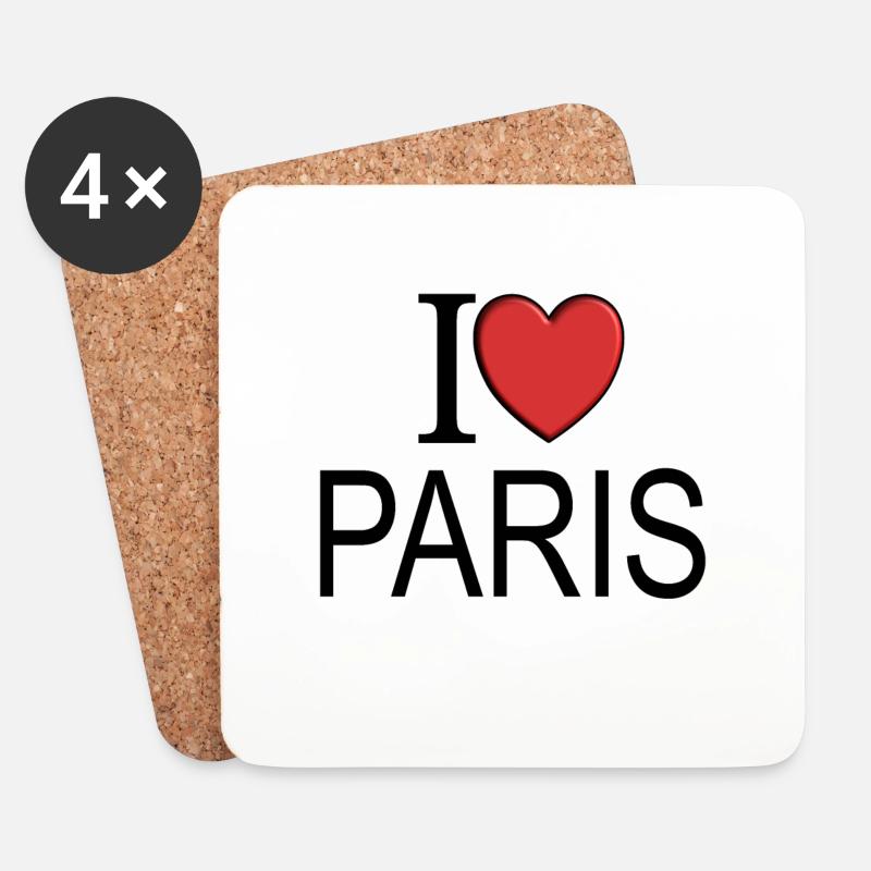 I love Paris - Untersetzer (4er-Set) - Weiß