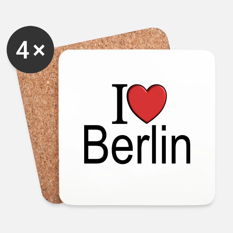 I love Berlin - Untersetzer (4er-Set) - Weiß