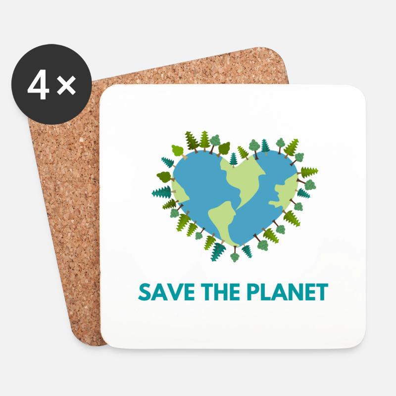 Save The Planet! - Untersetzer (4er-Set) - Weiß