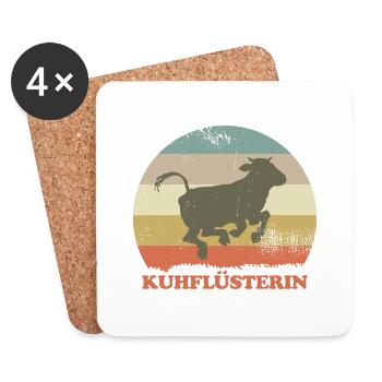 Kuhflüsterin Landwirtin Viehwirtin Bäuerin - Untersetzer (4er-Set) - Weiß - Vorne