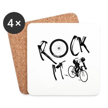 Rad fahren rockt - Untersetzer (4er-Set) - Weiß - Vorne