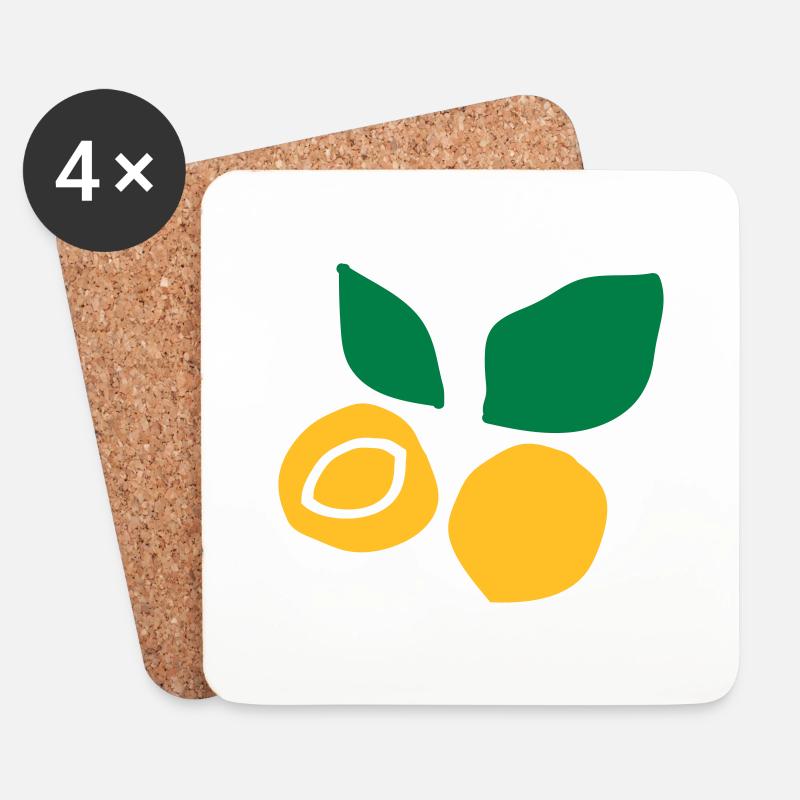 Aprikosenfrucht c2 - Untersetzer (4er-Set) - Weiß