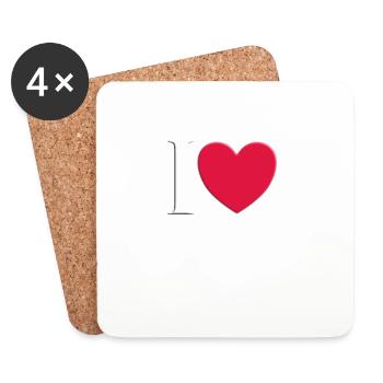 J’adore Amsterdam - Dessous de verre (lot de 4) - blanc - Devant