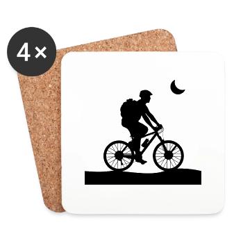 Bike Biking Bicycle Cycling - Coasters (set of 4) - white - Front