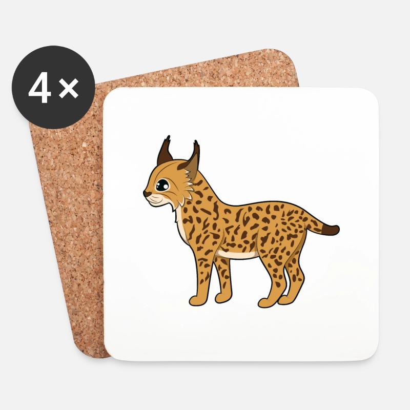 Luchs - Untersetzer (4er-Set) - Weiß