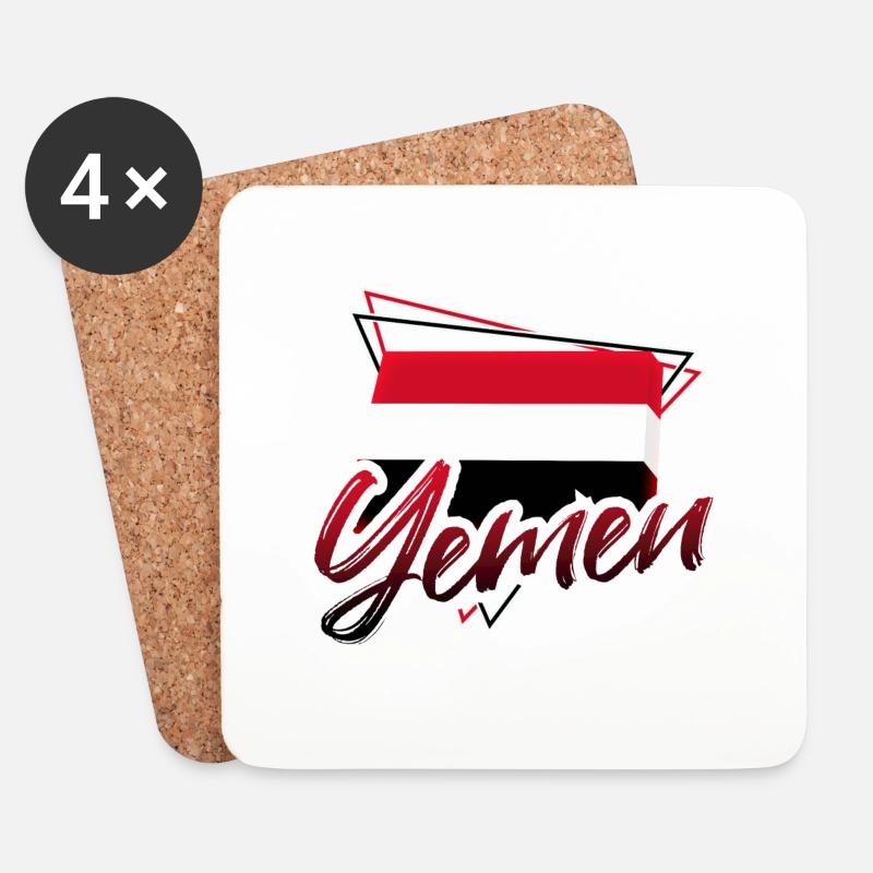 Jemen - Untersetzer (4er-Set) - Weiß
