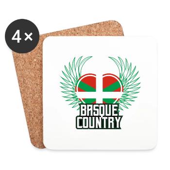 Pays basque - Dessous de verre (lot de 4) - blanc - Devant