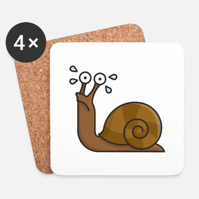 Lahme Schnecke - Untersetzer (4er-Set) - Weiß