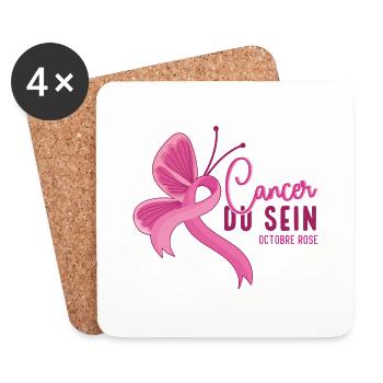 Ruben Rose De Sensibilisation Au Cancer Du Sein - Dessous de verre (lot de 4) - blanc - Devant