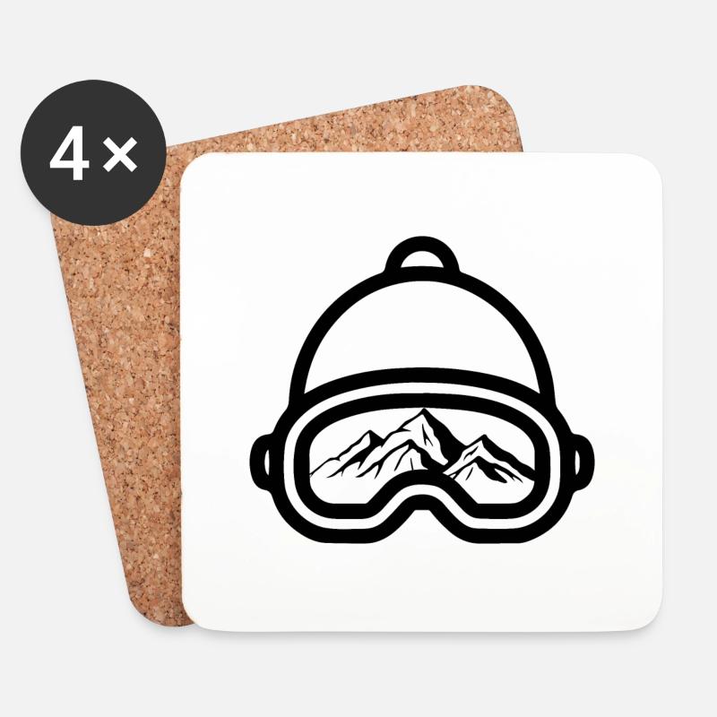 Snowboard Snowboarder - Untersetzer (4er-Set) - Weiß