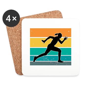 Endurance Athlete Vintage Gym Fitness Runner - Coasters (set of 4) - white - Front