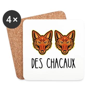 des chacaux - Dessous de verre (lot de 4) - blanc - Devant