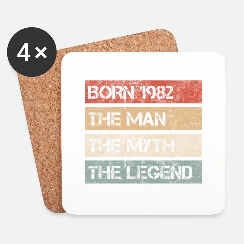 Mann Mythos Legende 1982 40. Geburtstag Geschenk - Untersetzer (4er-Set) - Weiß