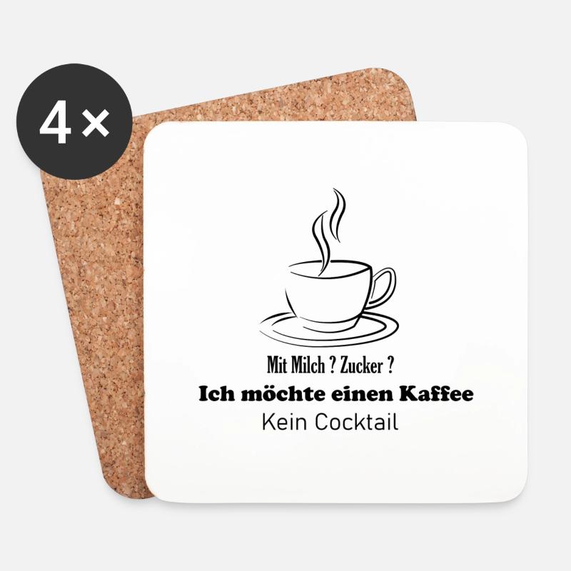 Kaffee - Untersetzer (4er-Set) - Weiß