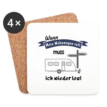 mein wohnwagen ruft - Untersetzer (4er-Set) - Weiß - Vorne