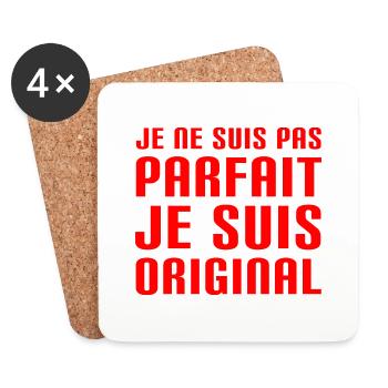 Je ne suis pas parfait je suis original - Cadeau - Dessous de verre (lot de 4) - blanc - Devant