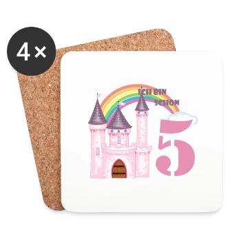 Märchenschloss ich bin schon 5 - Untersetzer (4er-Set) - Weiß - Vorne