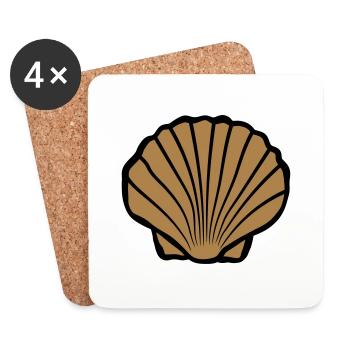 Brown Shell Logo - Dessous de verre (lot de 4) - blanc - Devant