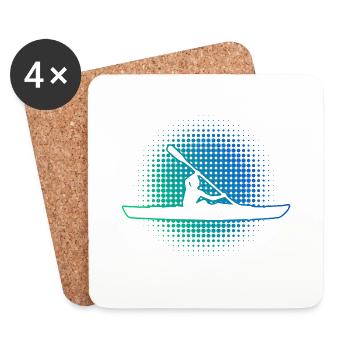 Kayak Kayaking Women Canoe Kayak Men - Coasters (set of 4) - white - Front