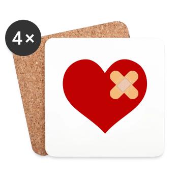 heartpatch - Dessous de verre (lot de 4) - blanc - Devant